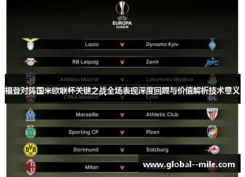 福登对阵国米欧联杯关键之战全场表现深度回顾与价值解析技术意义